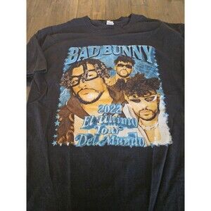 Bad Bunny El Ultimo Tour Del Mundo Tour 2022 T-Shirt Men's Size LARGE Black